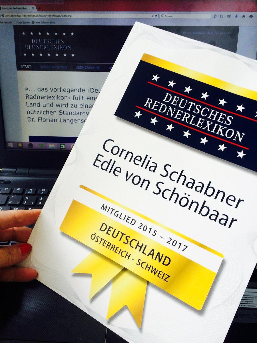 CvonSchaabner's tweet photo. Während ich an meinem Laptop arbeite, flattert diese Ehrung: Mitglied im dt. Rednerlexikon auf mich zu😀 http://t.co/gW6Uuo6mt1