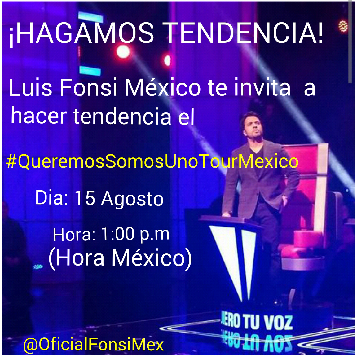 OficialFonsiMex's tweet photo. Hoy hoy hoy hoy!! #QueremosSomosUnoTourMexico 🎉 http://t.co/LLNd7XkbSc