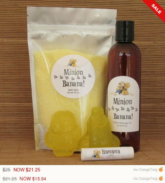 CherryPitCrafts's tweet image. Sale - Sale - Minion Mayhem Gift Set 4 - Edible Massage Oil, B… etsy.com/listing/239446… #CherryPitCrafts #GeekySoap