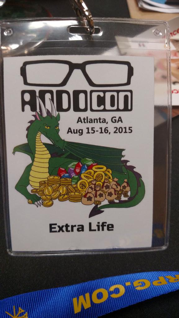 Zyaldar's tweet photo. At #Andocon recruiting members for @ExtraLife4Kids @childrensatl #ForTheKids Let's play games and heal kids! http://t.co/FNysJZiCu9