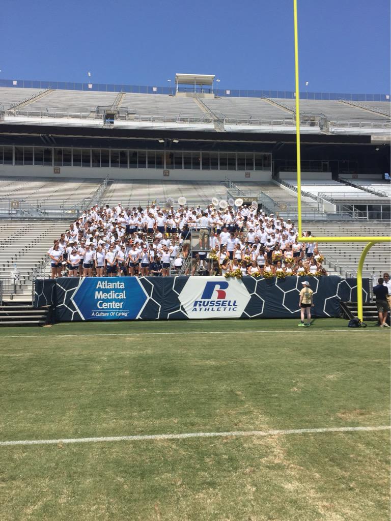 GTmarchingband's tweet photo. First time in the stands for the 2015 season. #FakeGAMEDAY http://t.co/t7wcooD0Um