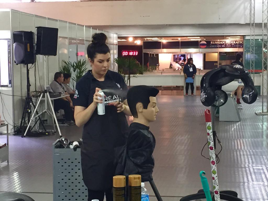 worldskillsuk's tweet photo. .@LeniConstantina in the last 15 minutes in Hairdressing @WorldSkills #GoWSTeamUK 🇬🇧 http://t.co/o6ckNCWmBr
