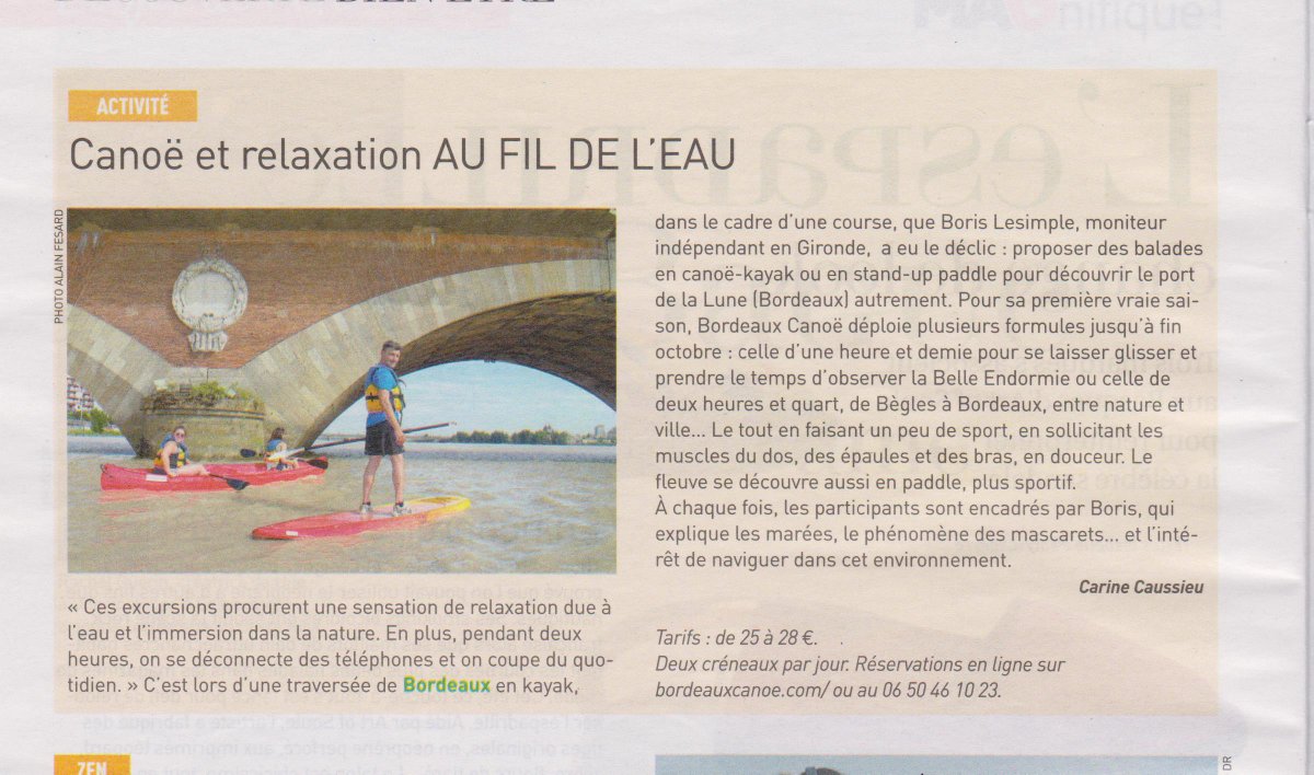 BordeauxCanoe's tweet photo. merci Sud ouest mag pour cette parution ! http://t.co/TFLLxOWr3j