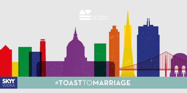 JasonHalle's tweet photo. @SKYYVodka: Proudly toasting equality without exception #SFPride #ToastToMarriage #Pride #LGBTQ #SF @FreedomToMarry http://t.co/6zyQlEKxVz