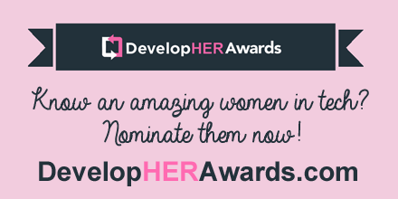 SyncDevelopHER's tweet image. It's your last day to nominate someone for a #DevelopHER Award - DevelopHERAwards.com/#awards