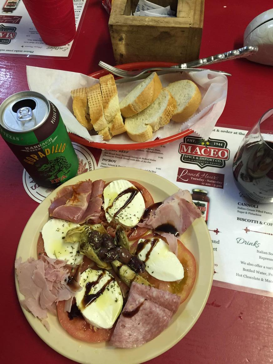 <a href="/maceospice/">Maceo Spice & Import</a> <a href="/karbach/">karin bach</a>. Enjoying lunch #galveston #capresesalad