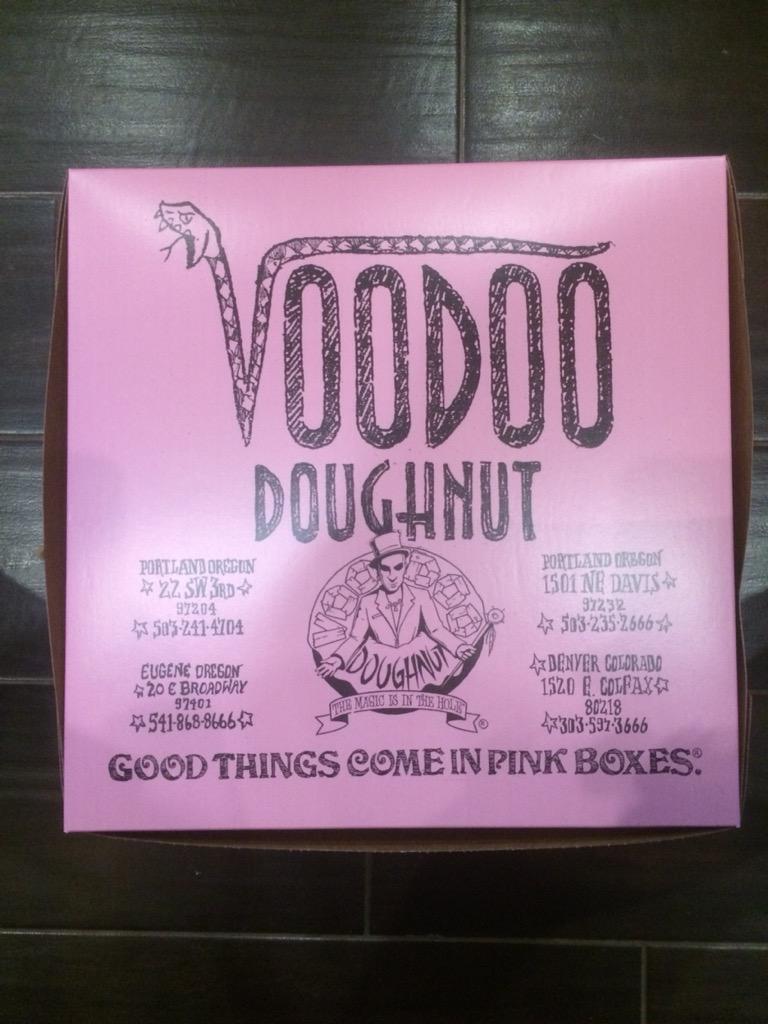 Our guitar techs bae brought us some voodoo doughnuts