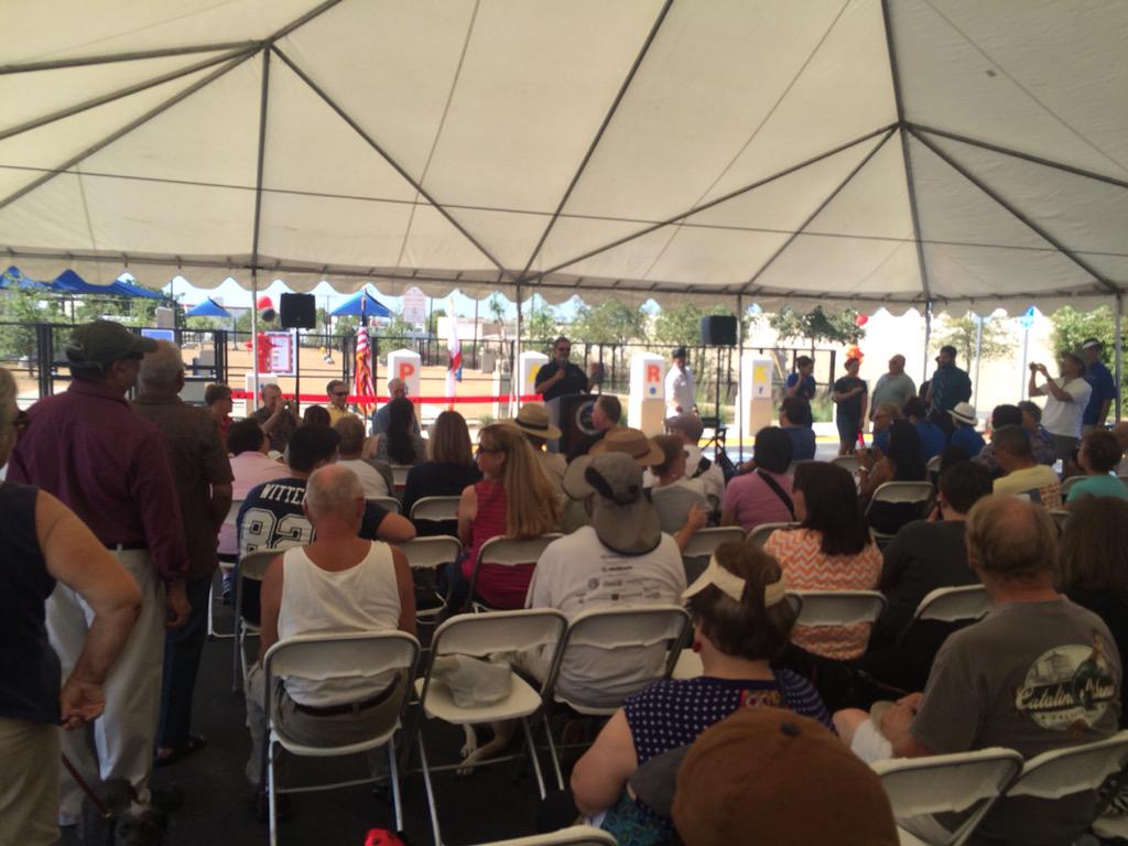 toddson's tweet image. Dedication of Whittier Off Leash Dog Park today. Mayor Dutra said BARK FOR YOUR PARK and the people and dogs did!