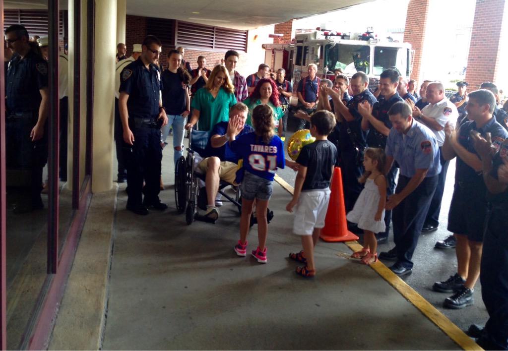 FDNY's tweet photo. This afternoon, Lieutenant James S. Hayes, 53, of Engine 158 was released from @RUMCSI. http://t.co/67KFl0pWjK