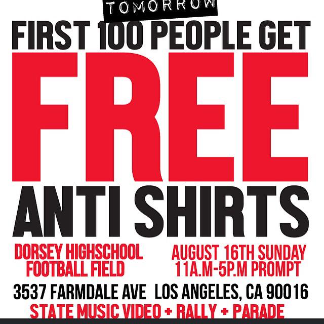 antisocietytv's tweet photo. First 10 people to RT this will get a FREE ANTI Shirt http://t.co/nTsNPJOd4W