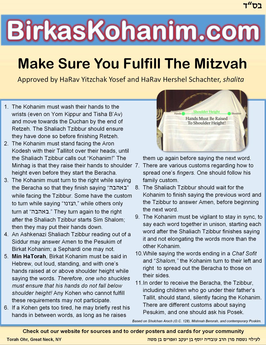 HalachaStaff's tweet photo. Get Ready for Birkas Kohanim with http://t.co/V9SRRvsBsI! Approved by R' Yitzchak Yosef + R' Schachter
@Halachipedia http://t.co/RZviv3gJE9