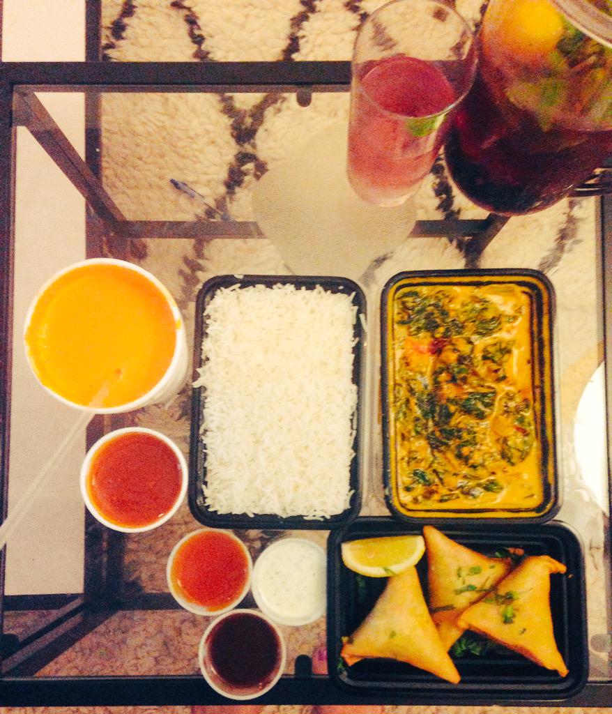 Amazing delivery from <a href="/CardamomLA/">Cardamom</a> I ATE EVERYTHING. Feeling strong+alive ☺️ #delicious