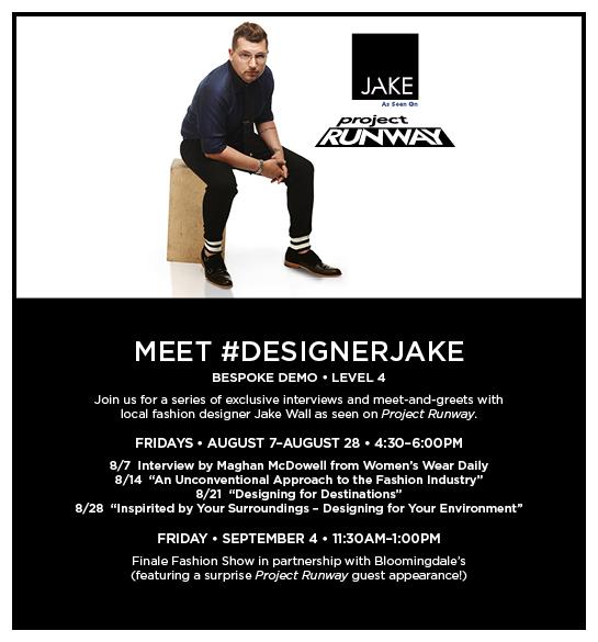 lovemaisonbloom's tweet image. @illadave @ProjectRunway Will do, Dave. You can catch #DesignerJake every Friday at @WestfieldSFC  - check it out!