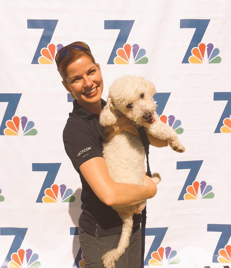 NBCSDCommunity's tweet photo. Look who's found a friend @DagmarNBCSD!Come down and adopt this beautiful dog at @sdhumane! #ClearTheShelters #NBC7 🐶 http://t.co/BYCx9Io6Na