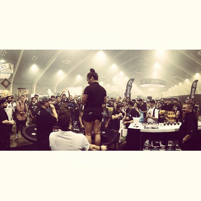 SimpleVaporCo's tweet photo. Wild times at our #ECC2015 booth today! http://t.co/QF8EpswGKC
