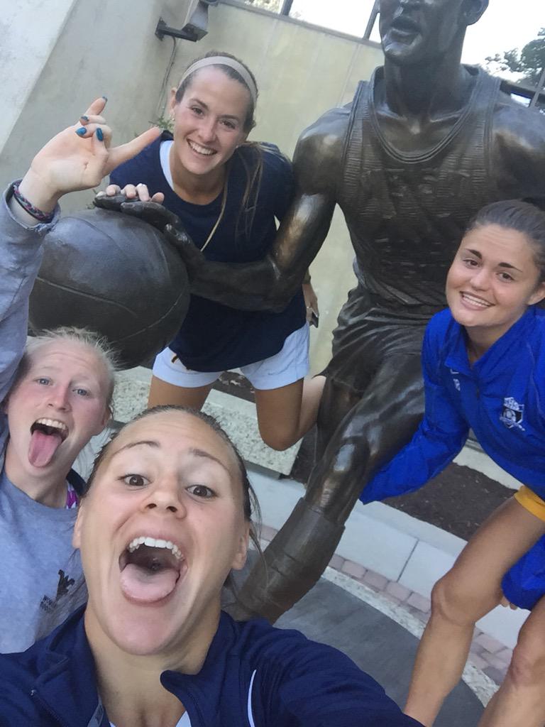 LisaStoiaWVU's tweet photo. Which picture is your favorite of our @wvuwomenssoccer team w legend Jerry West #ScavengerHunt15 #Bonus4Winnerβ½οΈππ http://t.co/h82yFdry9w