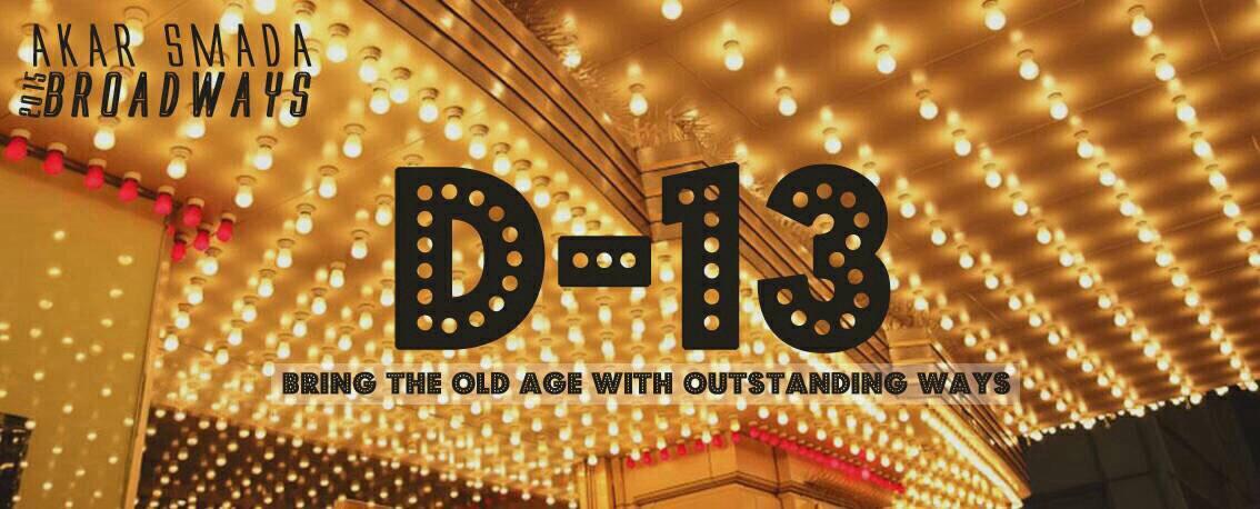 HAPPY WEEKENDS SEMUA!!!
D-13 nih, gakerasa ya hehe :)
#AkarSmada #SukseskanAkar2015