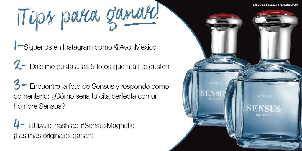 AvonMexico's tweet photo. ¡Sigue estos súper consejos y gana una fragancia #SensusMagnetic en Instagram! http://t.co/JrM9jvYydG