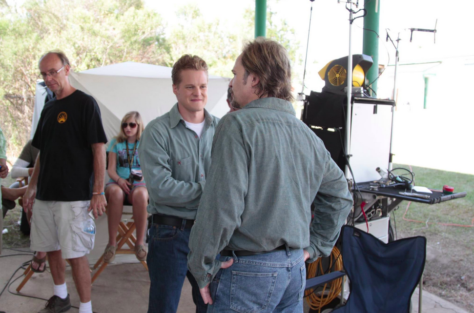 BrosKeeperFilm's tweet photo. Check out this #BTS shot w/ Alex Miller​ &amp; @Travistritt . #BrothersKeeper is available on Digital HD, DVD &amp; Blu-Ray! http://t.co/PzRB6gli0W