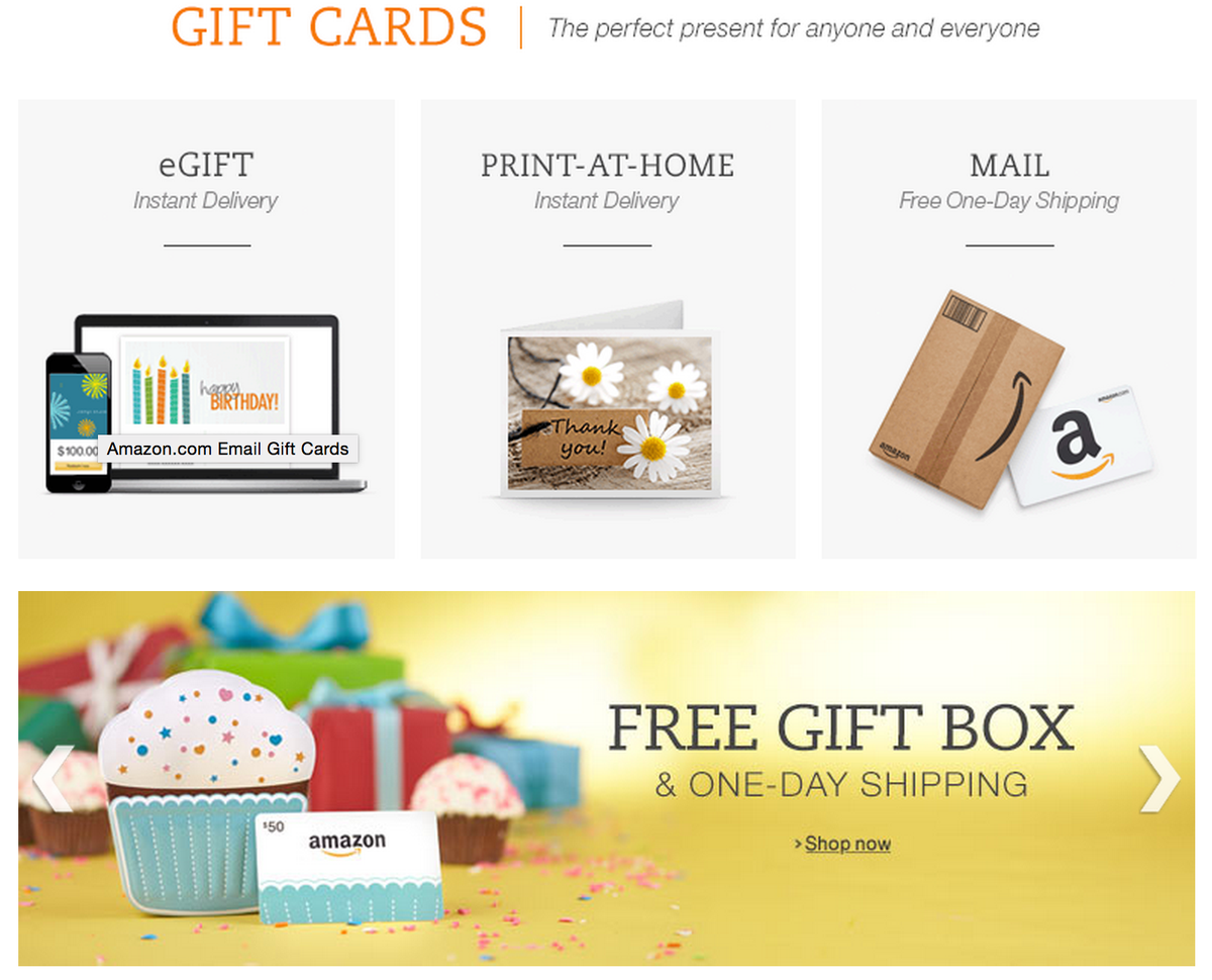 Gift Cards - The perfect present for anyone and everyone

amzn.to/1MuvCrx