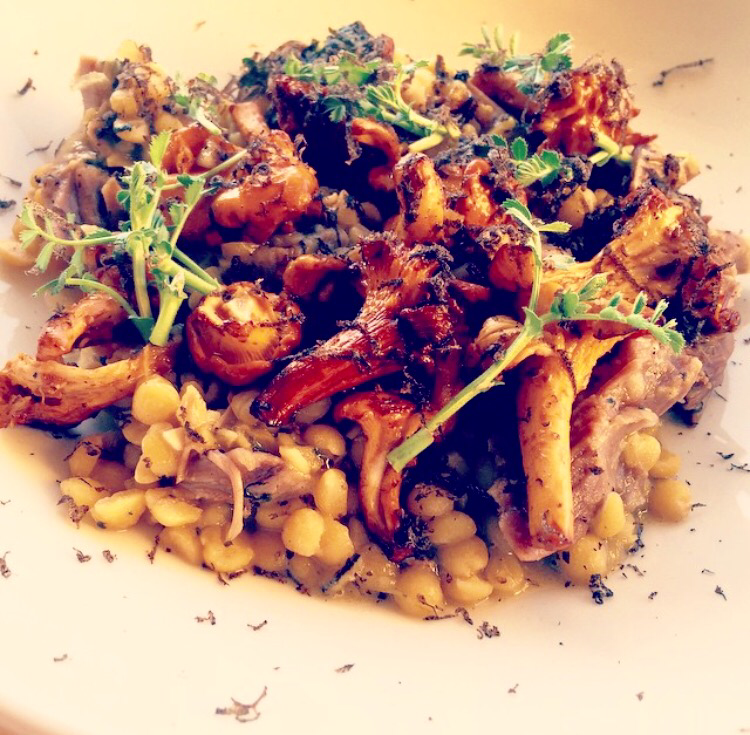 Kew weekend special: Santorini fava risotto, confit turkey leg, chanterelles sauteed in turkey skin &amp; black truffles