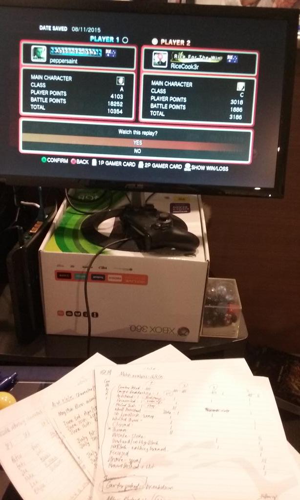 pepper_saint's tweet photo. @rumblesim and I have a homework assignment this week #fightdata #science #NZFGC #levelup http://t.co/7cf7Zpqhuh