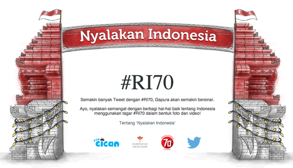 Penasaran nyalakanindonesia.com akan seperti apa bsk? Tweet foto perayaan #RI70 di sekitar Anda! via <a href="/TwitterID/">Twitter Indonesia</a>