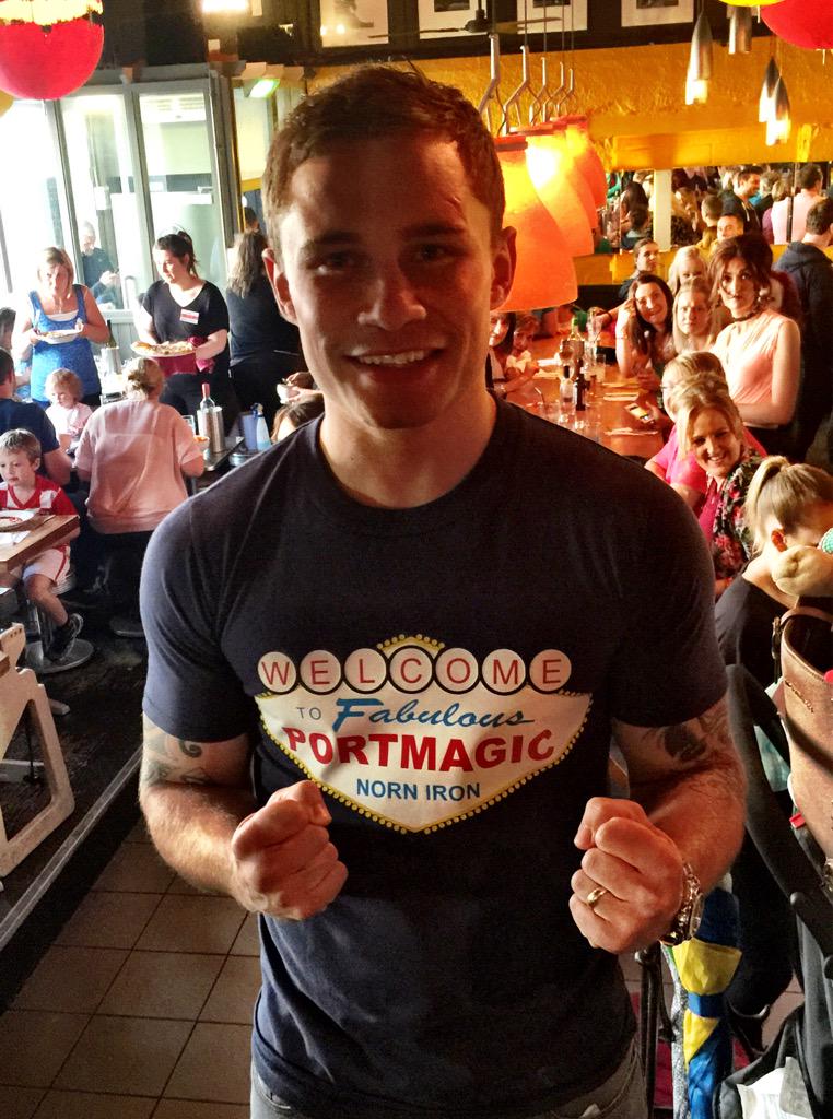Champions call it Portmagic 😎 <a href="/CarlFrampton/">Carl Frampton</a> <a href="/DarrenClarke60/">Darren Clarke</a> <a href="/AndyMcClelland_/">Andy McClelland</a> <a href="/FinnMullen1/">Finn Mullen</a> #Portmagic #Portrush #Champ