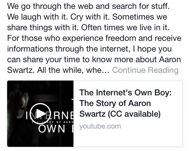 _tarticle's tweet photo. Worth watching. #betheboy #AaronSwartz https://t.co/bVItAcFyIB http://t.co/bwnIPu6fjY