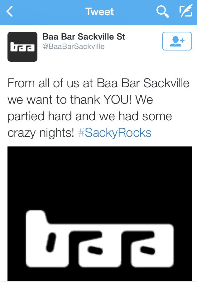 OpenUpMCR's tweet photo. CLOSING DOWN: @BaaBarSackville held its closing party last night! What will become of the place.... #OpenUpMCR http://t.co/nj1PGH5Nam