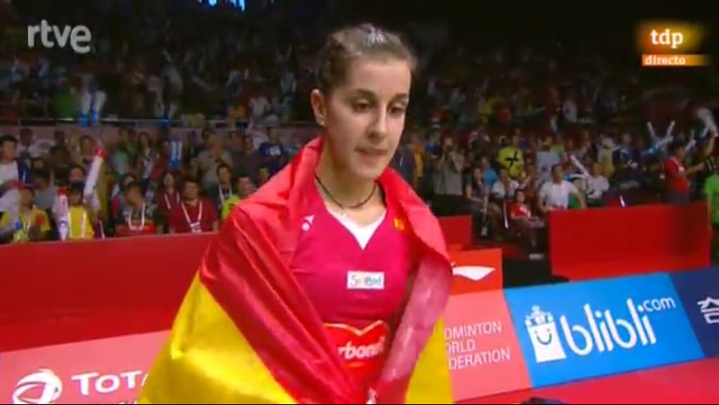 Enhorabuena a Carolina Marín: de nuevo campeona del mundo de bádminton. ¡Orgullo de #Huelva!
