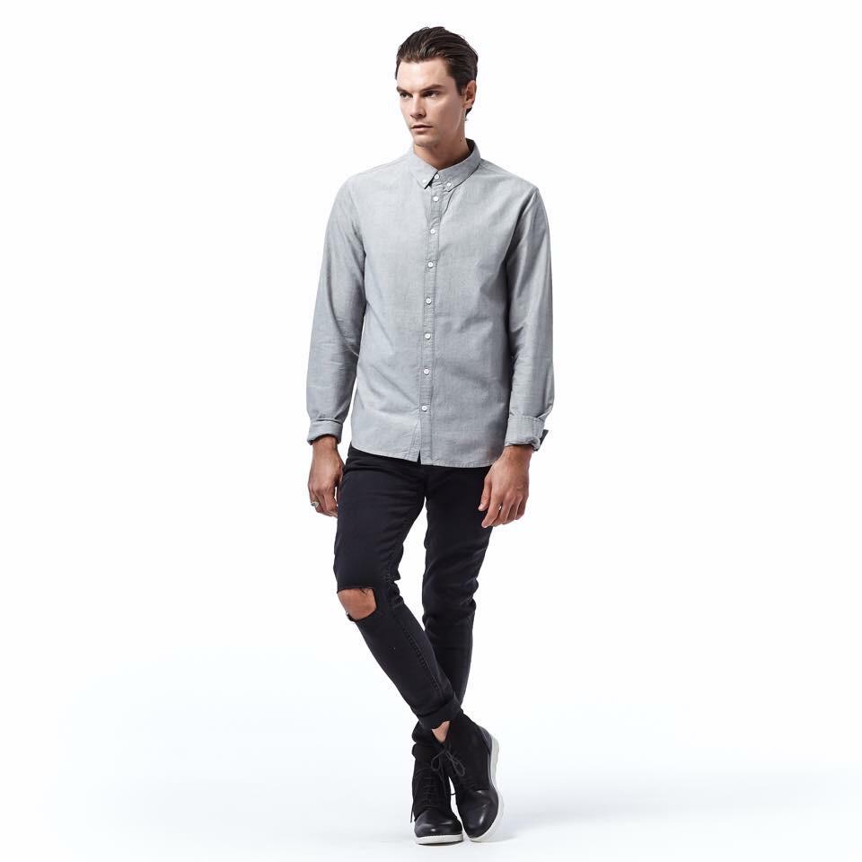 lovewarrior_za's tweet photo. S.P.C.C fine weave ASH OXFORD Shirt now available in store and online. #lovewarrior #sergeantpepper #shoponline http://t.co/P5x3rNvHxm