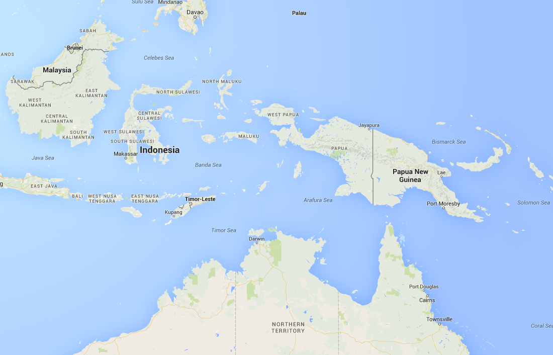 Остров новая гвинея на карте океанов. Остров новая Гвинея на карте. Остров Гвинея на карте.