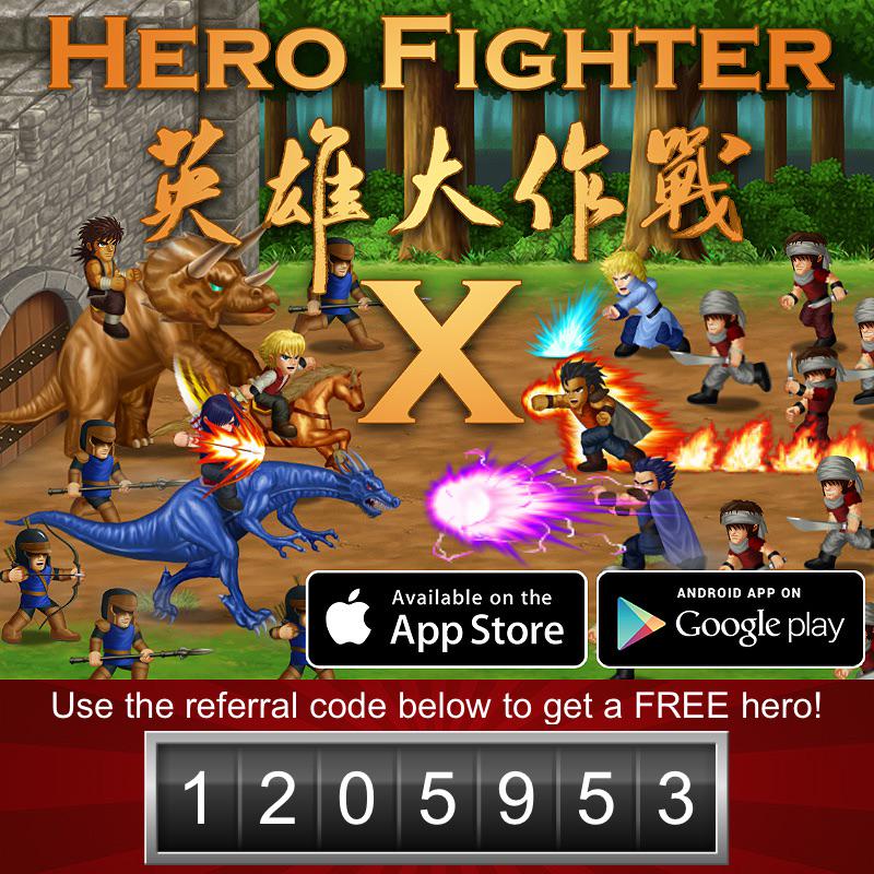 youseline84's tweet image. Let's play Hero Fighter X.  Use my referral code "1205953" to get a FREE hero.  HeroFighterX.com