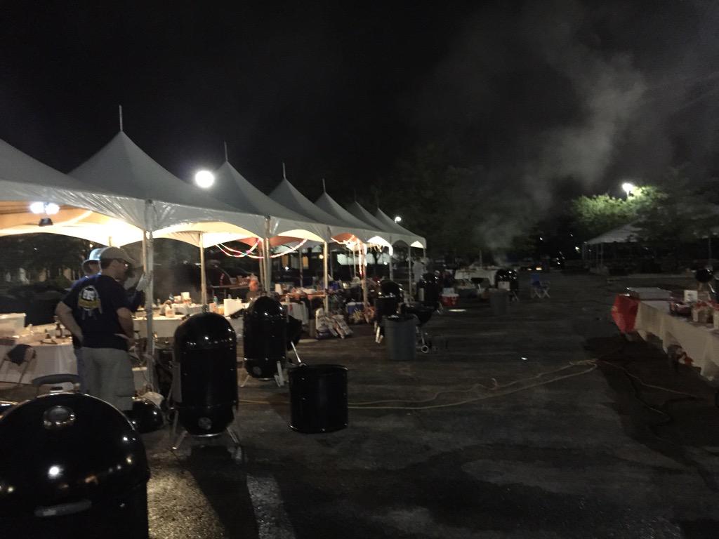 BBQRabbi's tweet photo. Smokers are going. #kckbbq is happening http://t.co/mj9oTDcEQL