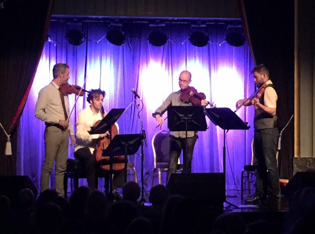 KilkennyArts's tweet photo. @Brooklyn_Rider in The Set. Just wow. #KAF15 http://t.co/iRbK6jUE1H