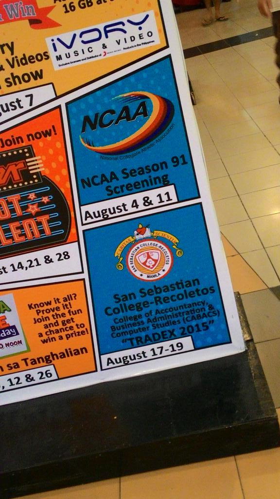 SSCR_Manila's tweet photo. SEBASTINIANS, SUPPORT TRADEX 2015 AUGUST 17-19, 2015! 🎇🎉🎆🎊 #BravoBaste #CABACS #BUSINESSADMINISTRATION #STAGSNation http://t.co/a10Uuc5uab