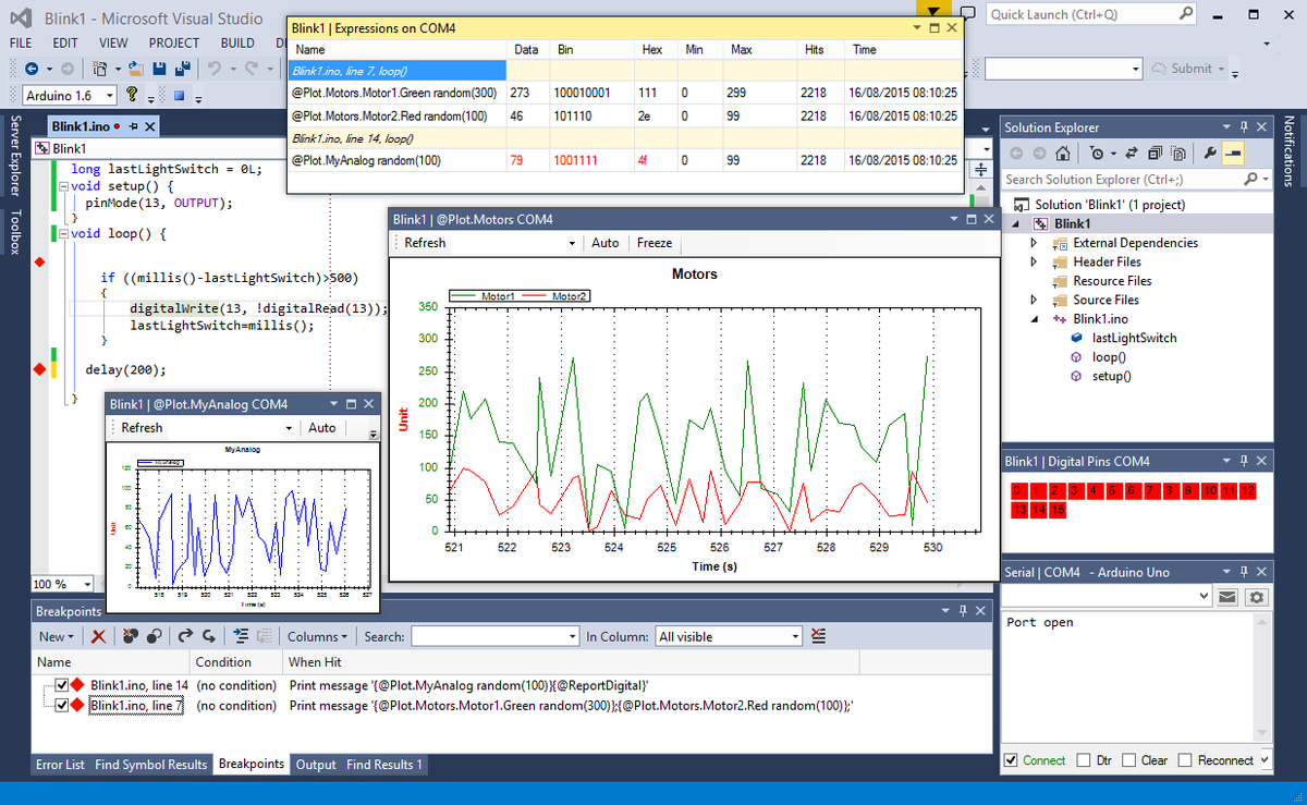 visualmicro's tweet photo. #Arduino #Breakpoint #Command #Syntax #Codeless #Plotting #Graphics #VisualSudio2015 http://t.co/m3xTxaII1B http://t.co/lgRHG2xLuF