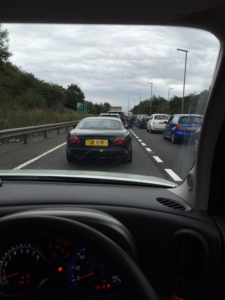 Motorbike accident apparently. Avoid the A12!!