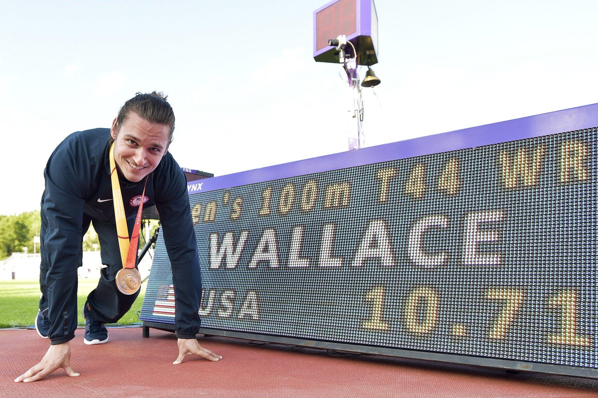 ¡@aleginfaith corrió los 100m (T44) en 10,71s en # TO2015, batiendo el récord mundial! #TwitterMirror