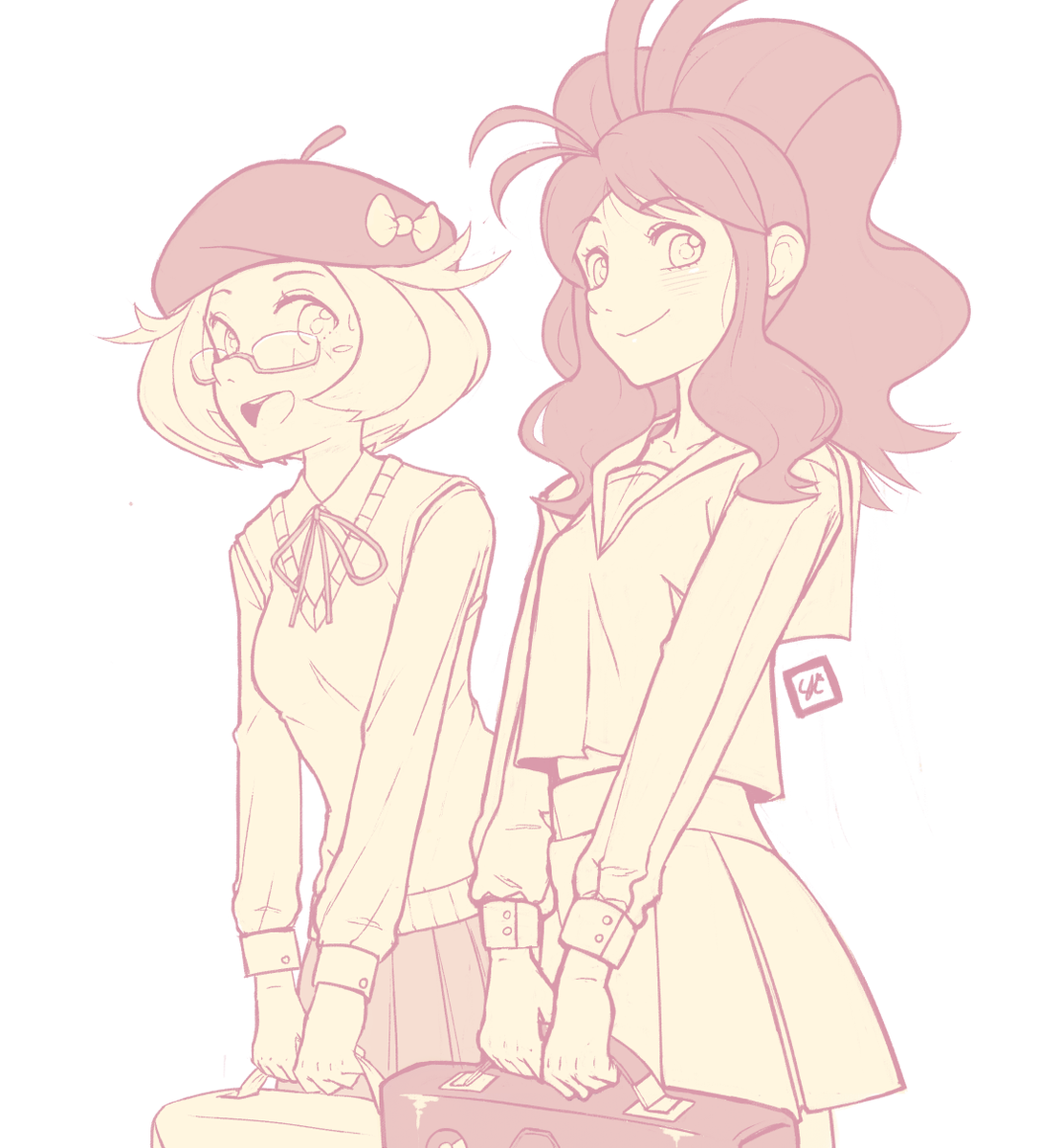 Enecoobot's tweet photo. I love the characters of Pokemon BW, so I drew Touko and Bianca in school uniforms. #pokemon http://t.co/vmSBY9QBsf