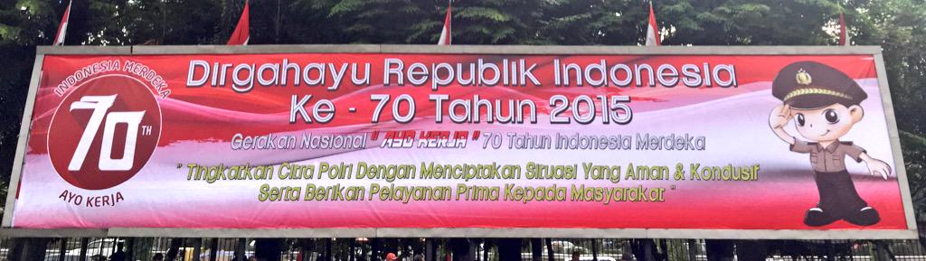 Seluruh jajaran Polda Metro Jaya mengucapkan Dirgahayu Republik Indonesia ke-70.