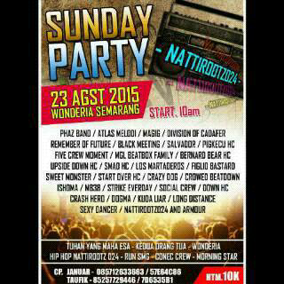 crowdedbeatdown's tweet photo. WHAT'S UP KIDS! Next stage @crowdedbeatdown on SUNDAY PARTY 23 August at @wonderiaSMG ramaikan ya \m/ http://t.co/n14k6BOdNx