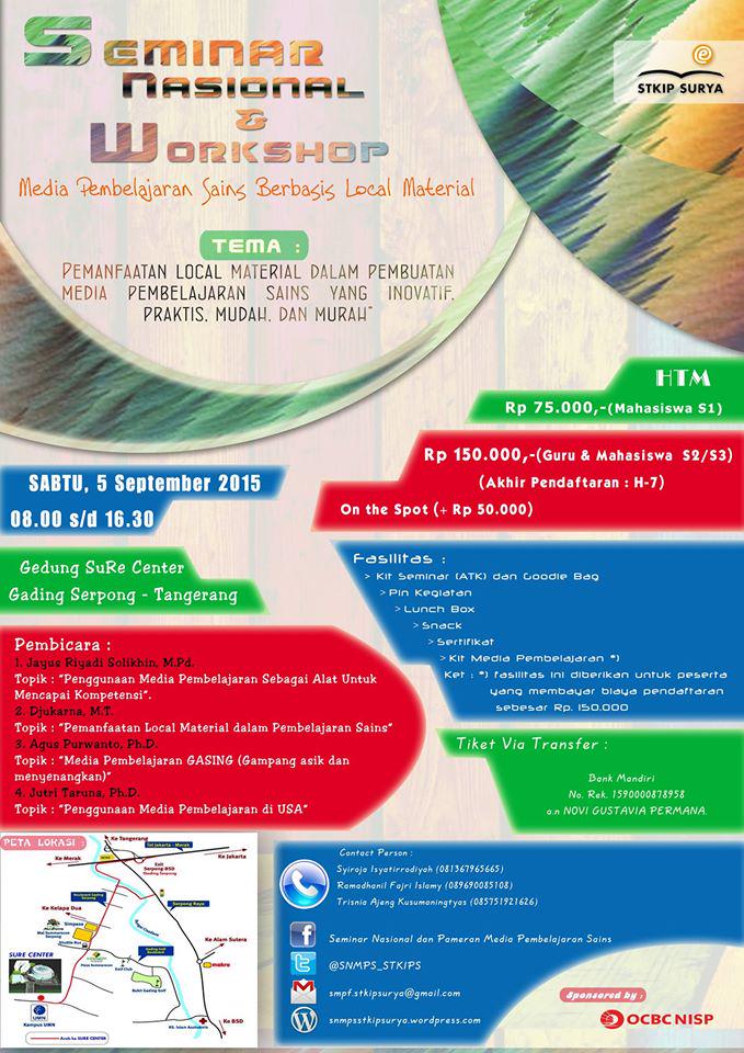 SNMPS_STKIPS's tweet photo. admin @HimafiUntirta izin promosi seminar n pameran media pembelajaran sainsny kita, ni posterny untuk lebih detil :) http://t.co/Ps297J2mLD
