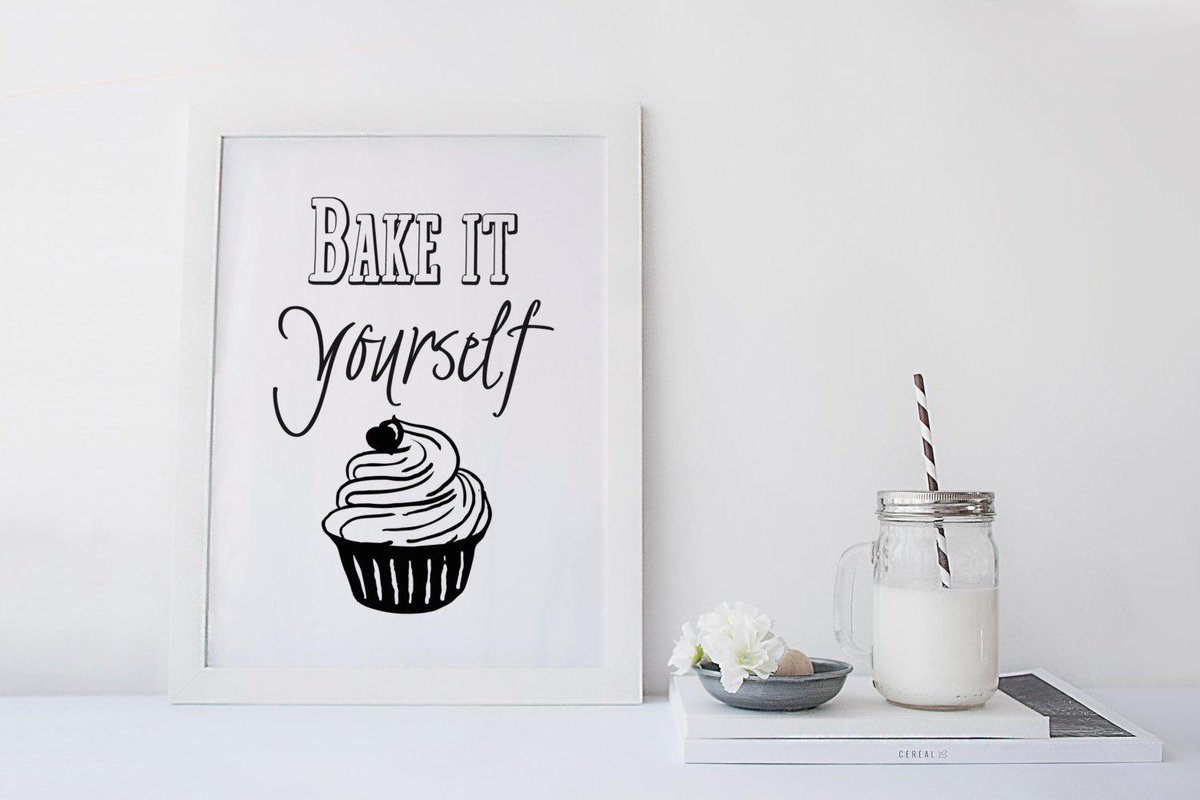 Bake it Art print Wall art print Downloadable print Kitchen decor Printa… etsy.com/listing/242743… #Etsy #BakingQuote
