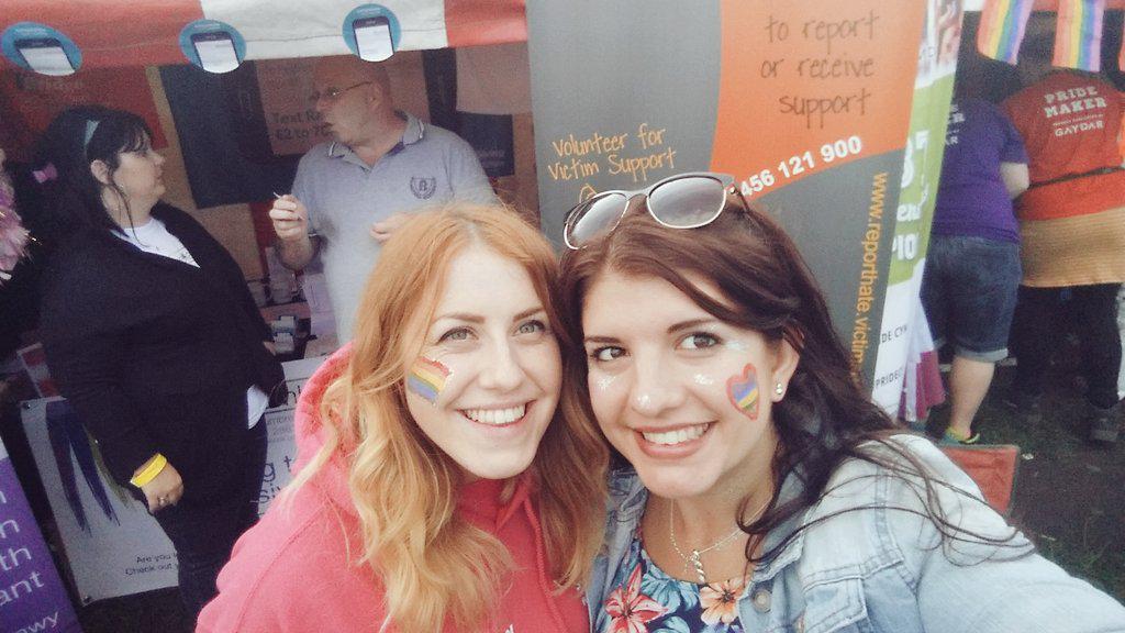 MelissaBlees's tweet photo. Amazing day yesterday at #PrideCymru seeing @jesslouiserees with @RainbowBridgeVS still finding glitter everywhere! http://t.co/oIa0Zf4qCt