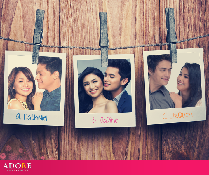 AdoreFragrances's tweet photo. Are you a #KathNiel fan, a #JaDine fan or a #LizQuen fan? :) We'd love to know! http://t.co/MHV8W1aGWu