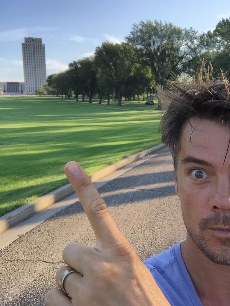 joshduhamel's tweet photo. No that's not the Empire State Building; it's the ND State Capitol. Adios Bismarck, thanks for having me. #Legendary http://t.co/BXtoVBgIOp