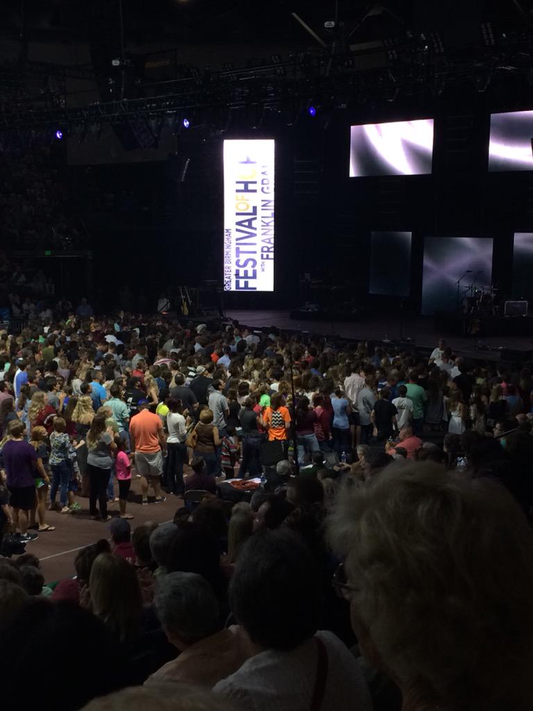 At the Franklin Graham Festival of Hope in Bartow Arena, B'ham. Praying for God to move powerfully to reach our city!