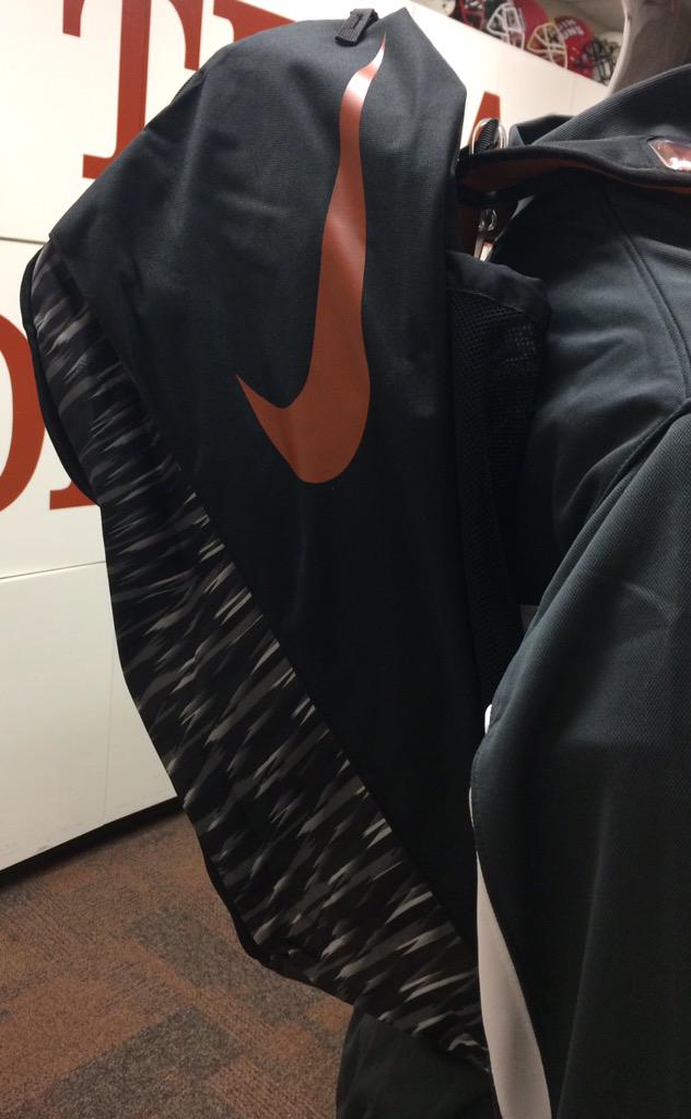 UTexasEquipment's tweet photo. Mid training camp treat for the guys.  Special edition KD backpacks @KDTrey5 #HookEm http://t.co/F4m0XytETl